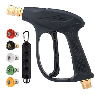 #ad High Pressure Washer Gun Power Washer Short Handle Gun with 5 Replacement Sp... $33.05