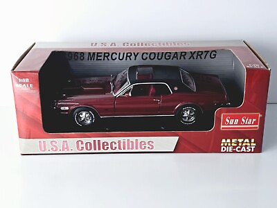 #ad Sun Star 1968 Mercury Cougar XR7G Red 1:18 Diecast $149.99