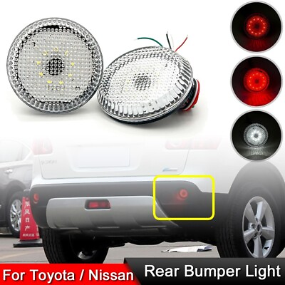 #ad Clear LED Bumper Reflector Reverse Brake Light For Nissan Qashqai Juke X Trail $24.99