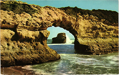 #ad Postcard c1950s Natural Bridge Swanton Beach Santa Cruz Union Oil 76 Gasoline $4.91