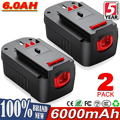 #ad 2X 6.0Ah Lithium for BlackDecker HPB18 18 Volt Battery HPB18 OPE 244760 00A New $45.58