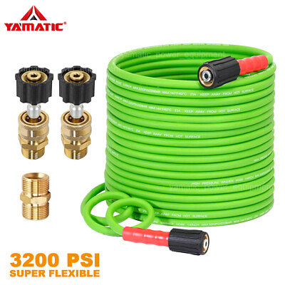 #ad YAMATIC Flexible Pressure Washer Hose 1 4quot; Kink Resistant Power Washer Hose M22 $56.79