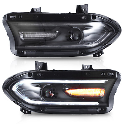 #ad Customized LED Headlights with DRL Bar Turn Signal for 2015 2020 Charger $259.99
