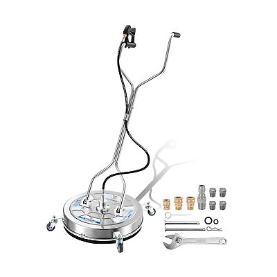 #ad 24quot; Pressure Washer Surface Cleaner with 4 Wheels Dual Handle Stainless Ste... $418.48