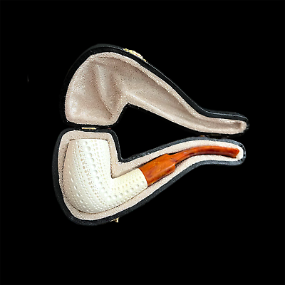 #ad Block Meerschaum Pipe handcarved new smoking tobacco pipe unsmoked w case MD 422 $176.01