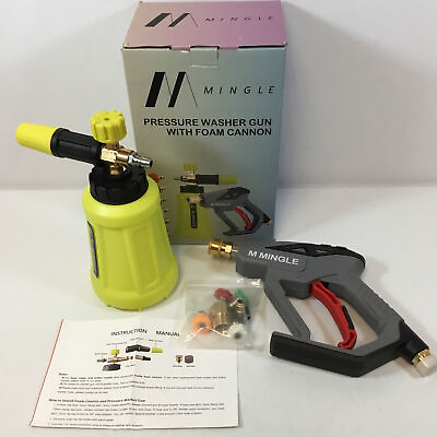 #ad M MINGLE PW70 Neon Gray Foam Cannon Nozzle Pressure Washer Gun $84.99