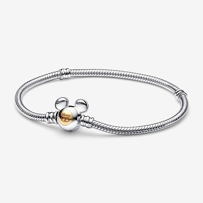 Pandora 925S Disney Mickey 100th Anniversary Chain Bracelet 7.1 Inch with Box #ad $39.90