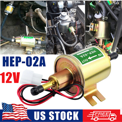 #ad Universal Electric Fuel Pump HEP 02A 4 7PSI 12V Inline Low Pressure Gas Diesel $8.79