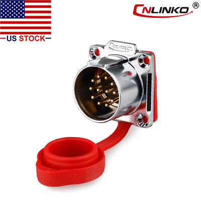 CNLINKO 12 Pin Power Circular Connector Male Socket Outdoor Waterproof IP67 #ad $17.80