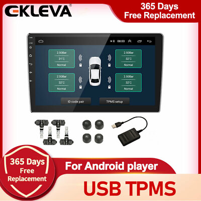 #ad USB Android TPMS Car Tire Pressure System Internal External for Radio DVD Player $32.00