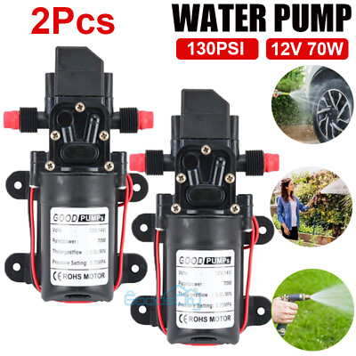 #ad 130PSI High Pressure Home RV Water Pump Diaphragm DC 12V MaX Self Priming 70W $59.99