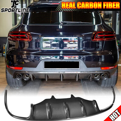 #ad Fits Porsche Macan Sport Utility 14 20 Rear Bumper Diffuser Lip Chin REAL CARBON $446.49