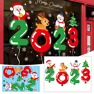 2023 Merry Christmas Sticker Christmas Products White Snowflake Static Hot #ad $9.72