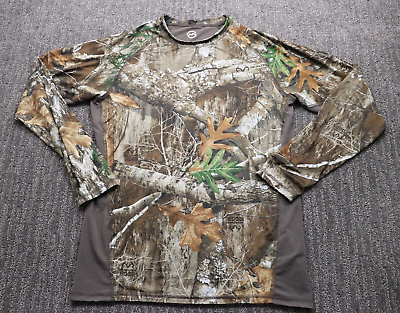 Magellan Men Shirt Small Camouflage Reversible Long Sleeve Hunting Stretch $17.86