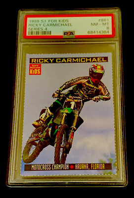 #ad RICKY CARMICHAEL ROOKIE RARE 1999 USA MOTOCROSS X GAMES SI FOR KIDS PSA 8 $300.00