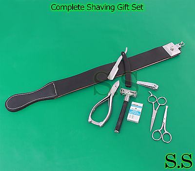 #ad 8 PCS Mens Complete Shaving Gift Set Old Fashion Safety Razors Scissors BTS 167 $43.90