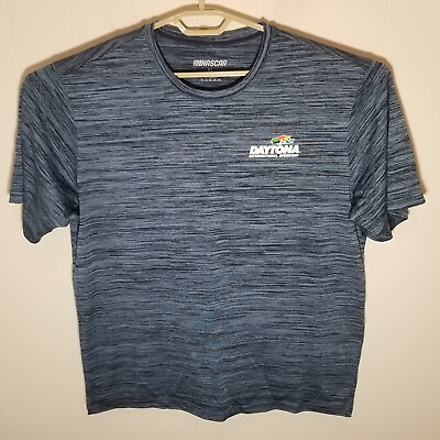 #ad NASCAR Blue Black Heathered Daytona International Speedway Mens T Shirt XL $11.99