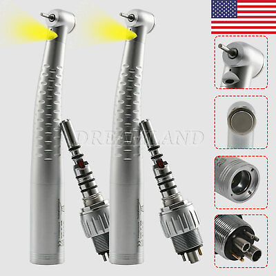 #ad dental 6 hole high speed push button LED quick connect handpiece fiber optic yb6 $40.40