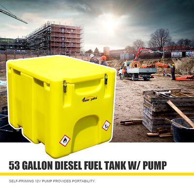 #ad Gas Tank 53 Gallon Marine Fuel Tank Portable Transfer Can Storage Diesel W Pump $768.00