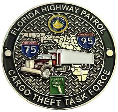 #ad Florida Highway Patrol Cargo Theft Task Force Challenge Coin FHP State Trooper $20.00