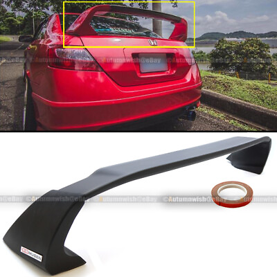 #ad Fits 06 11 Honda Civic 2DR Coupe Unpainted Mugen Style RR Trunk Wing Spoiler $66.99