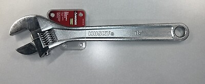 #ad Husky 18quot; Long Adjustable Wrench 2 1 16quot; Large Jaw Capacity Anti Slip $26.10