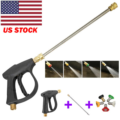 #ad #ad 1 4quot; High Pressure Car Power Washer Spray Gun Wand M22 Lance with Nozzle Kit Set $23.99