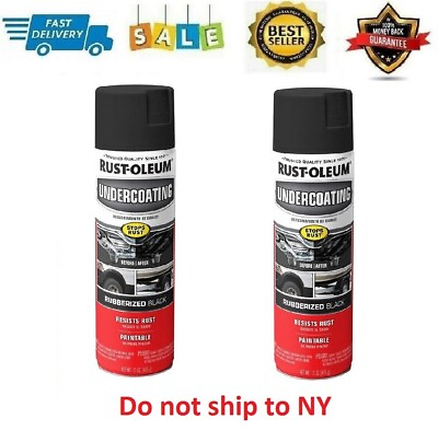 #ad 2PC Black Cars Truck Undercoating Rubberized Protection Coating Spray Paint 15oz $19.97