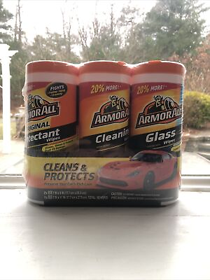 #ad Armor Car Wipes Multi Pack Cleans All Vehicle Car Cleaning Kit 3 Pack 30 Wipes $20.00