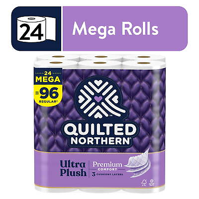 #ad Quilted Northern Ultra Plush 24 Mega Rolls 3X More Absorbent* Luxurious Soft $19.99