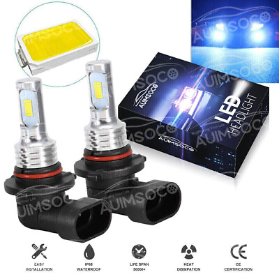 #ad AUIMSOCO 9003 H4 LED Headlight Kit High Low Beam Bulbs 100W 8000K Blue 4000LM $14.15