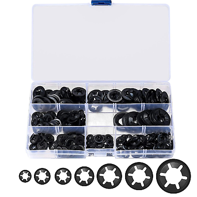 #ad 340pcs Internal Tooth Star Lock Spring Quick Washer Push On Speed Nut Assortment $13.13