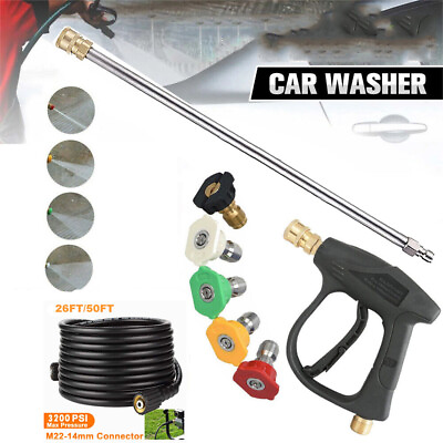 #ad High Pressure 4350PSI Car Power Washer Gun Spray Wand Lance Nozzle and Hose Kit $38.99
