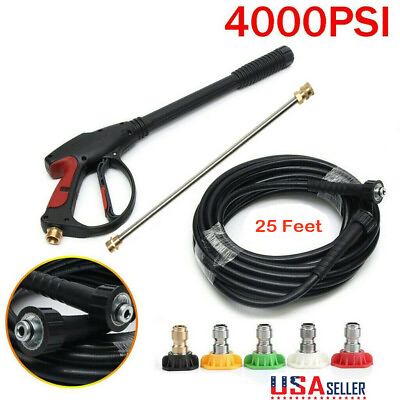 #ad High Pressure Power Washer Spray Gun Wand Lanceamp;Nozzle Kit M22 with 25FT Hose $39.99
