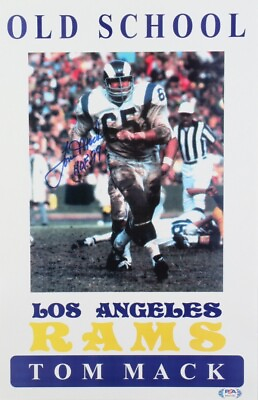 #ad Signed Tom Mack Los Angeles rams 11X17 Poster w COA $53.40