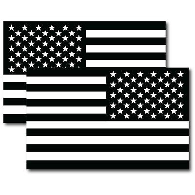 #ad Black and White American Flag Magnet Decal Opposing 2 PK 5x8 In Black White $16.99
