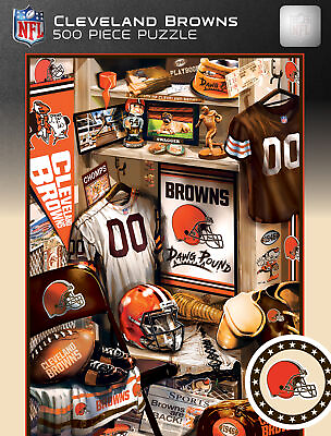#ad MasterPieces Cleveland Browns NFL Locker Room 500 Piece Jigsaw Puzzle $18.99