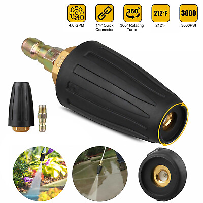 1 4quot; High Pressure Washer Rotating Turbo Nozzle Spray Tip 4.0 GPM 3000 PSI Quick #ad $14.98