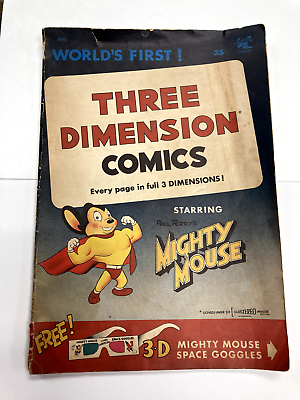 #ad #ad Three Dimension Comics #1 Mighty Mouse 1953 St John No glasses GD $12.14