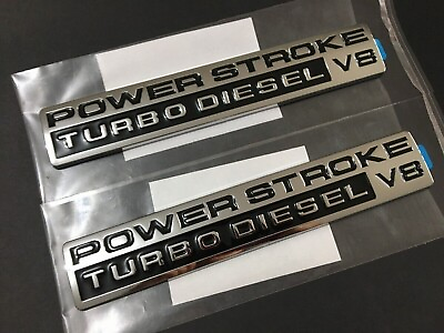 #ad 2pc POWER STROKE Turbo DIESEL V8 DOOR Fender EMBLEM BADGE FOR 05 10 F 350 F 250 $20.99