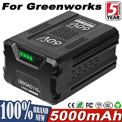 For GreenWorks Pro 60V Max 5.0Ah Lithium Ion Battery LB604 LB60A02 60 Volt 5 AMP #ad $107.99