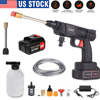 #ad Electric Cordless High Pressure Washer Portable Power Cleaner Kit With 2 Nozzle $30.79