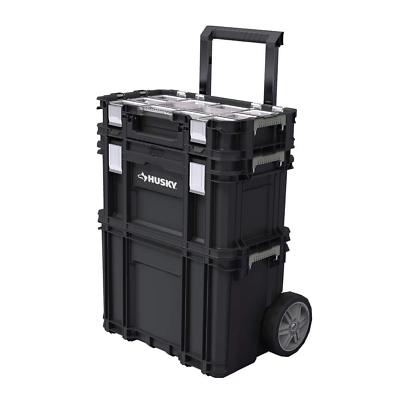 22 in. Husky Portable Rolling Tool Box on Wheels Cart Part Organizer Storage Bin #ad #ad $109.99