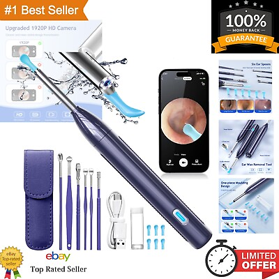 #ad Electric Ear Wax Removal Tool with 1920 HD Camera amp; 6 LED Lights Deep Purple $46.33