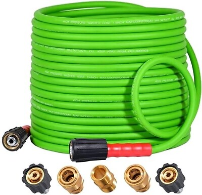 #ad Top Flexible Pressure Washer Hose 50FT X 1 4quot; Kink Resistant Real 3200 PSI Heav $53.99