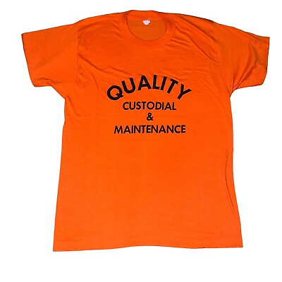 #ad Vintage 70s Custodial And Maintenance T Shirt Size Large $65.00