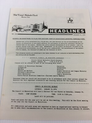 #ad First United Methodist Church Beaumont Texas newsletter Bulletin 1976 $6.82