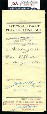 #ad John Heydler JSA Coa Signed 1921 Contract Page Autograph $234.00