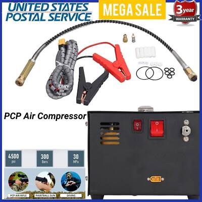 #ad Portable 12V 110V PCP Air Compressor 4500PSI 30Mpa High Pressure Electric Pump $138.69
