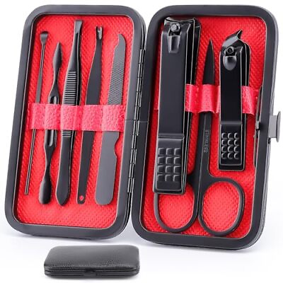 #ad 8 PCS Nail Clippers Premium Manicure Set for Women amp; Men Stainless Steel Fa... $10.94